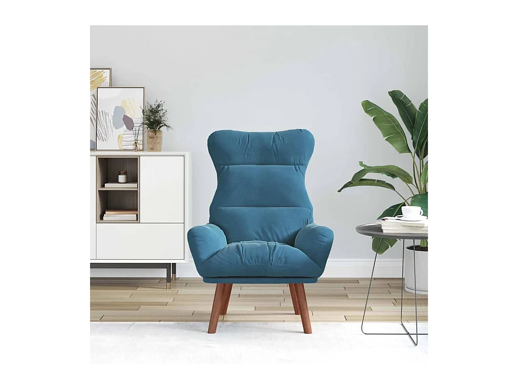 Poltrona | Cadeira de Sala | Cadeira Relaxante Azul 69x74x93 cm Veludo SHL119510