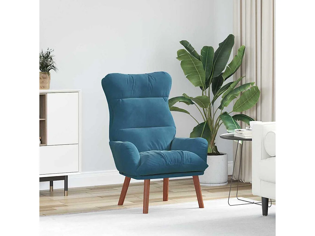 Relaxstoel | Ontspanningsstoel Blauw 69 x 74 x 93 cm Fluweel