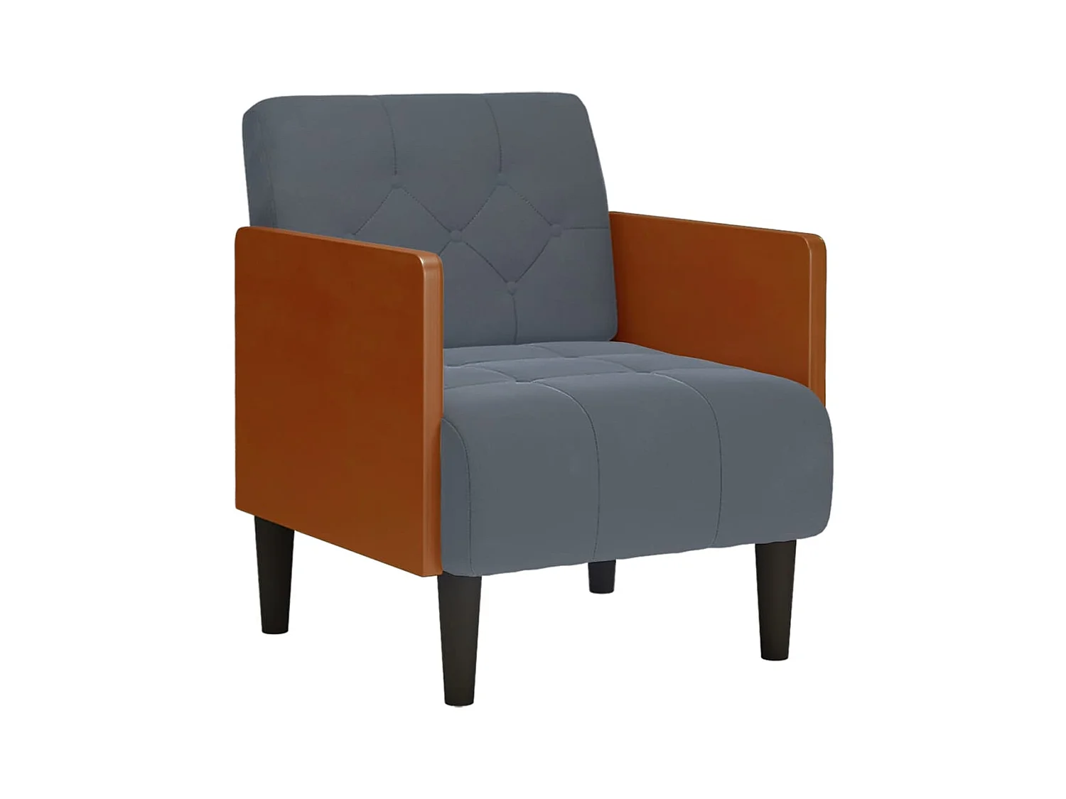 Fauteuil Salon-Chaise de relax avec accoudoirs gris foncé 55 cm velours SHL2218