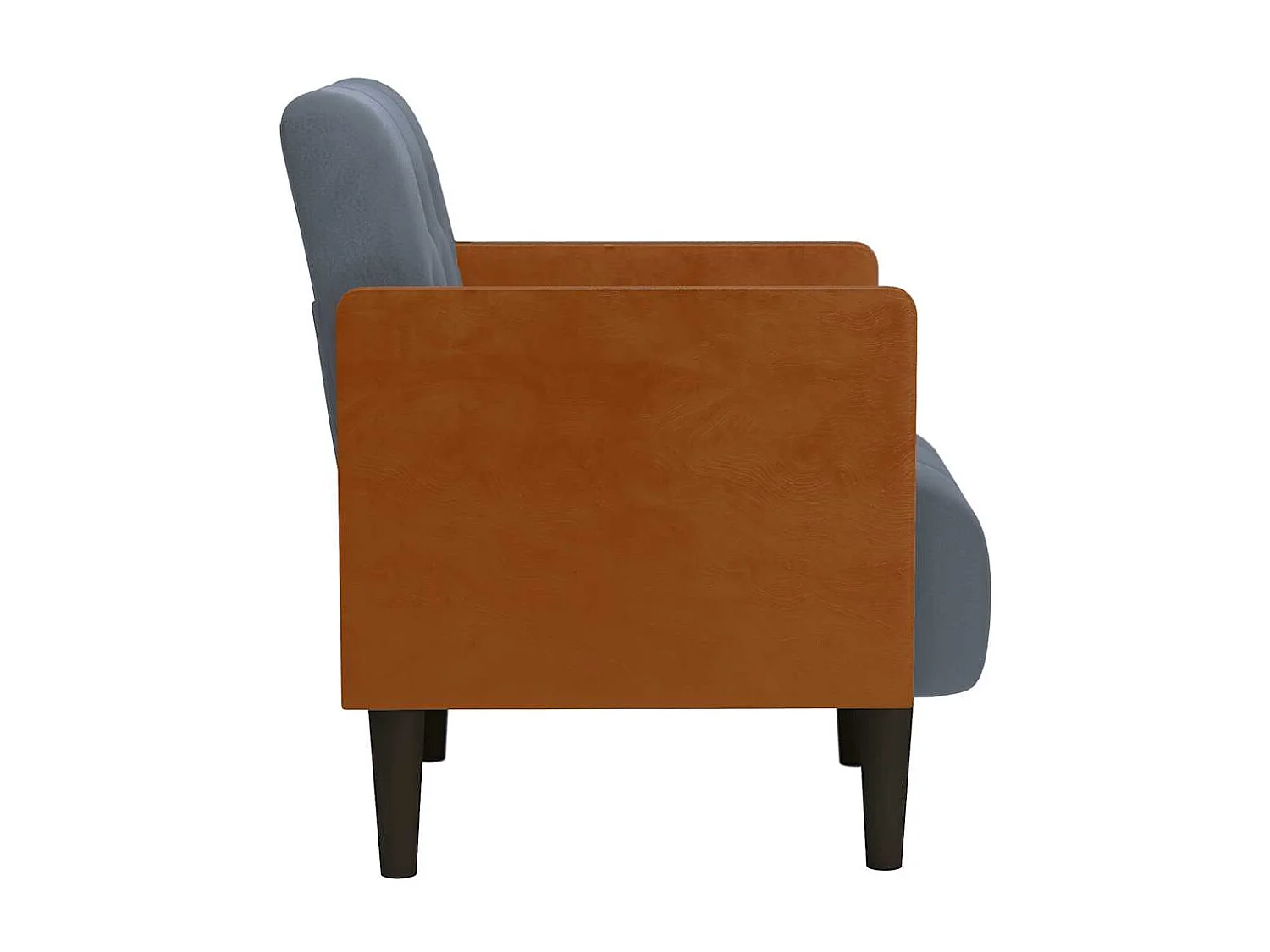 Fauteuil Salon-Chaise de relax avec accoudoirs gris foncé 55 cm velours SHL2218