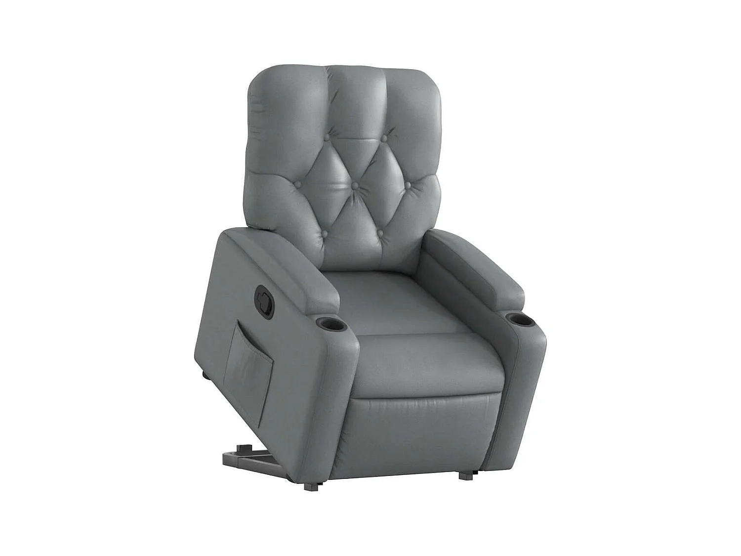 Sillón de relax | Sillón reclinable elevable cuero artificial gris SHL4368