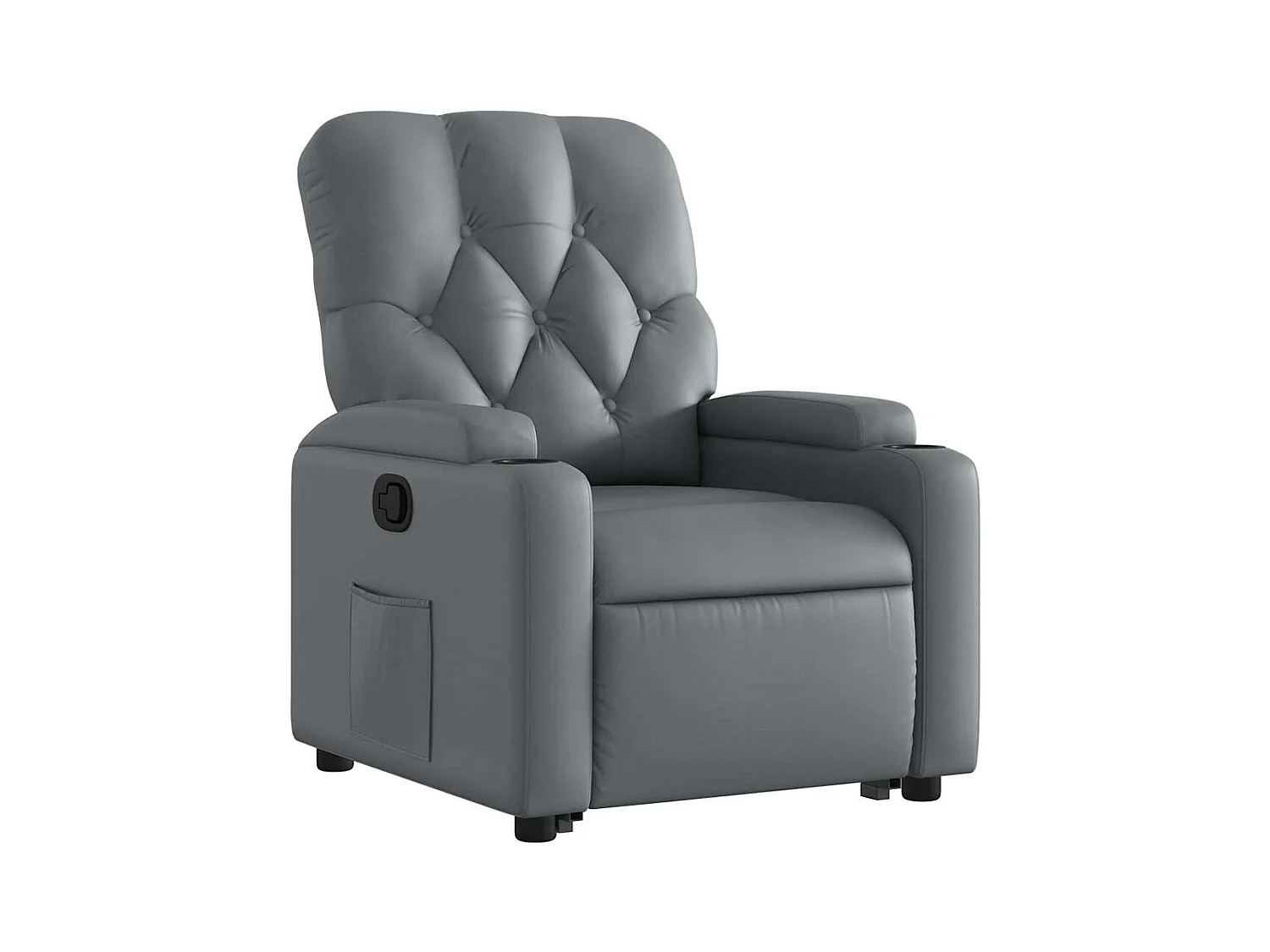 Sillón de relax | Sillón reclinable elevable cuero artificial gris SHL4368