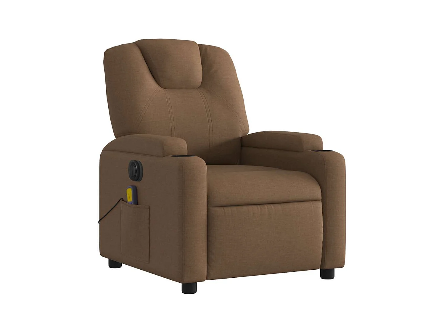 Fauteuil inclinable électrique-Chaise-Fauteuil de Massage marron tissu SHL4238