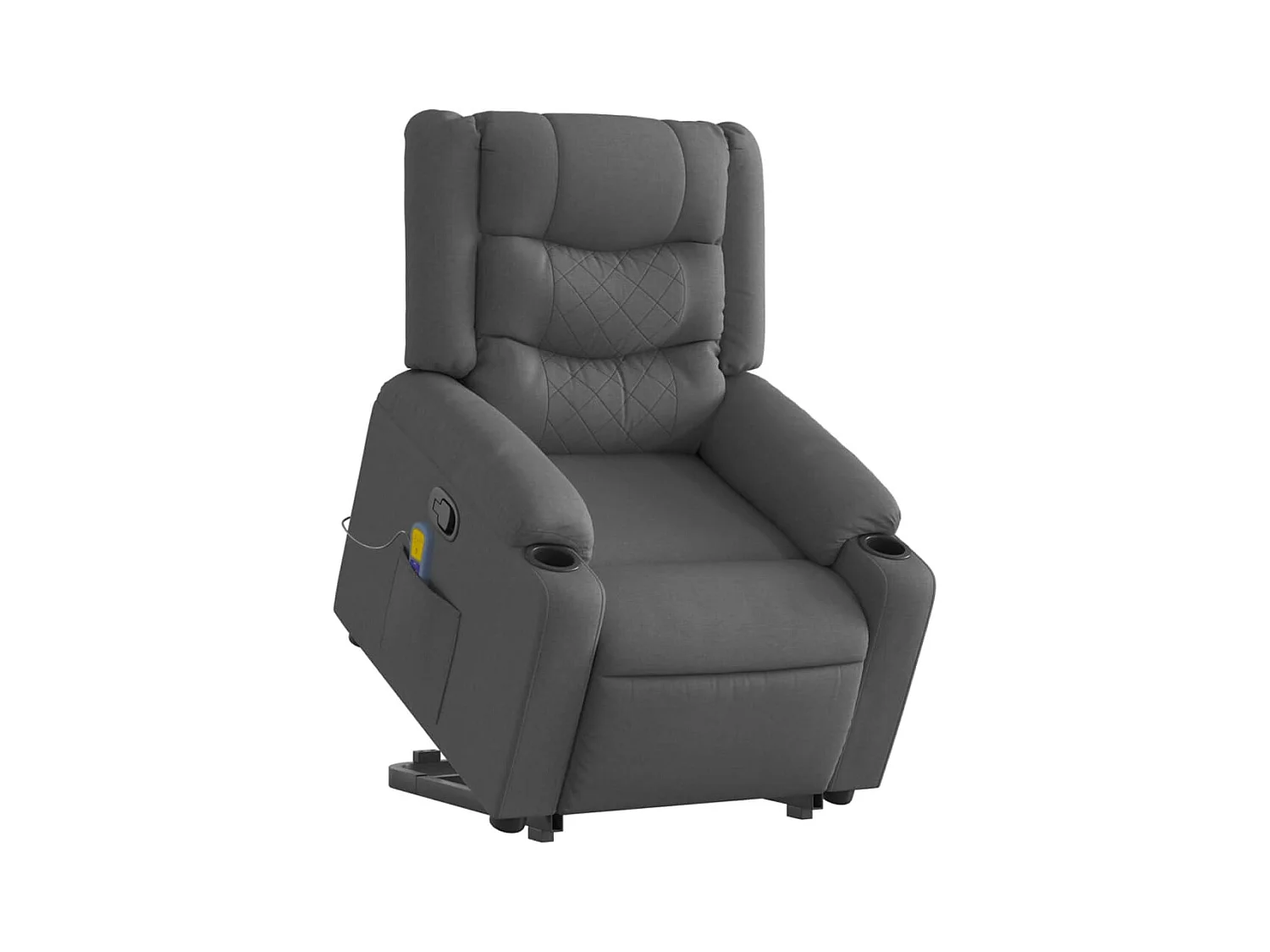 Poltrona elevatória de massagens tecido cinzento-escuro SHL289889