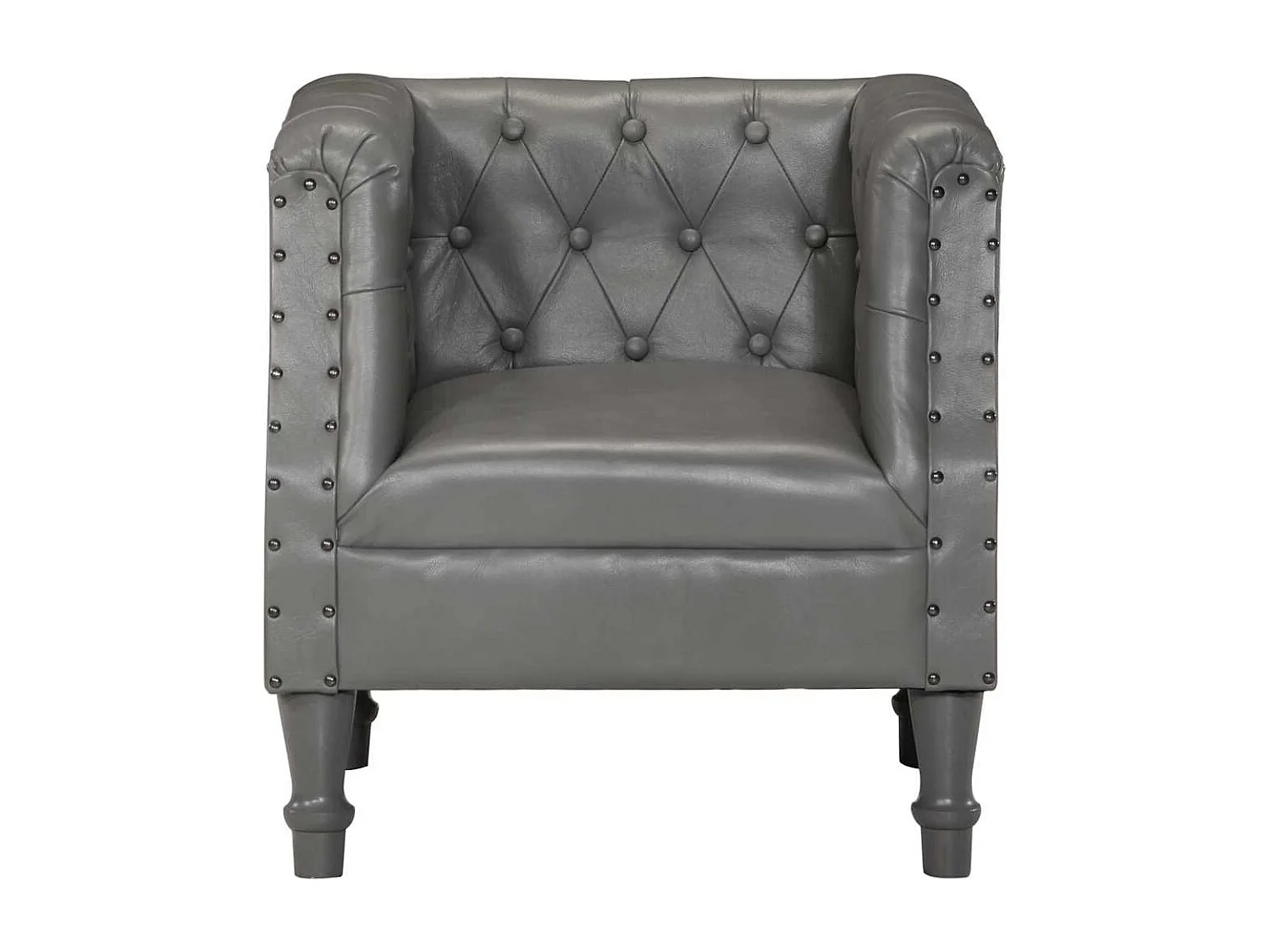 Poltrona Confortável em couro genuíno cinzento SHL135174