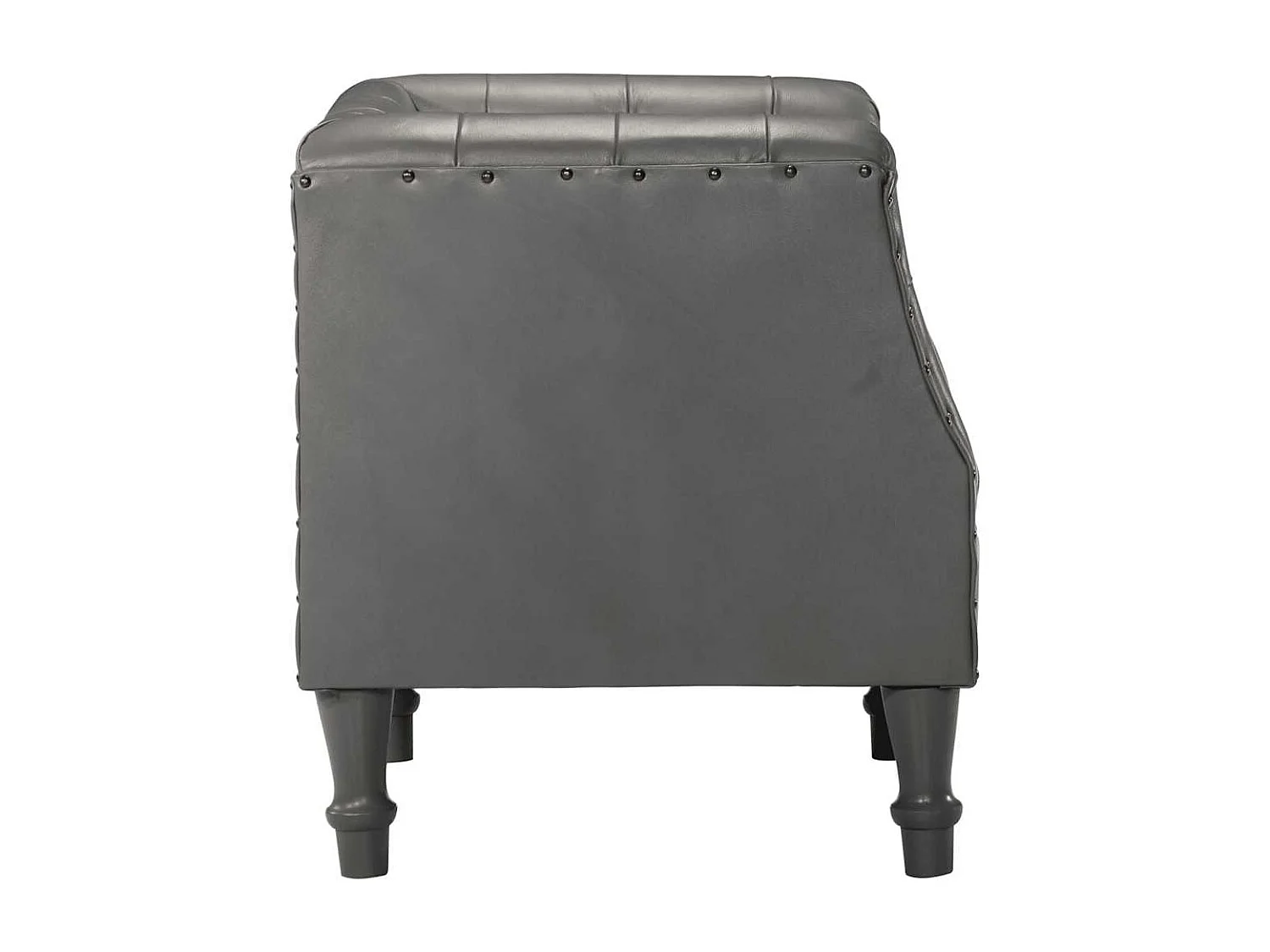 Poltrona Confortável em couro genuíno cinzento SHL135174