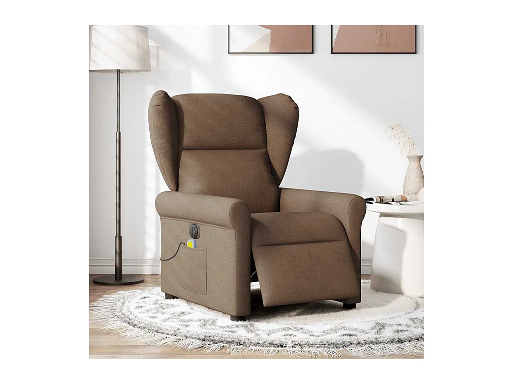 Fauteuil inclinable électrique-Chaise de relax-Fauteuil de Massage marron tissu SHL2387