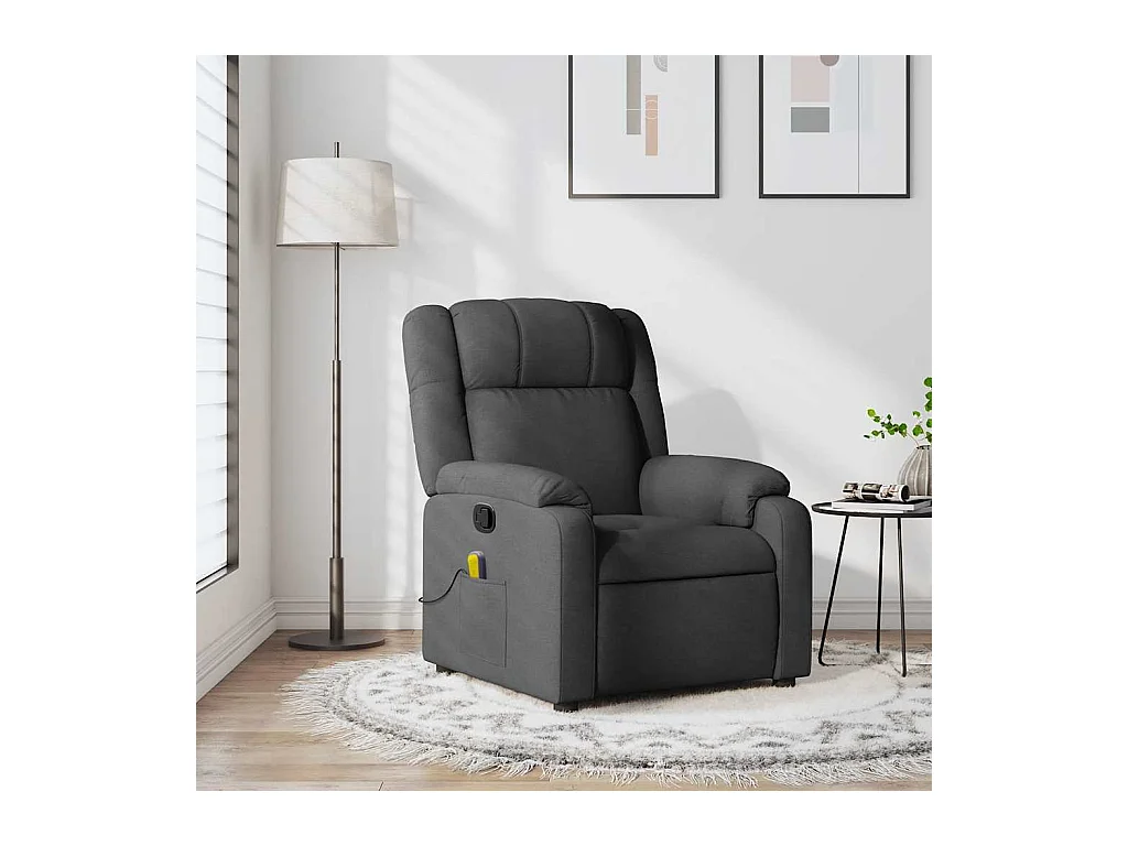 Fauteuil inclinable-Chaise de relax-Fauteuil de Massage gris foncé tissu SHL2858