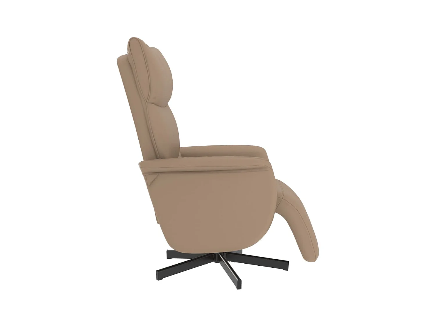 Sillón de relax | Sillón reclinable con reposapiés cuero sintético capuchino SHL5378