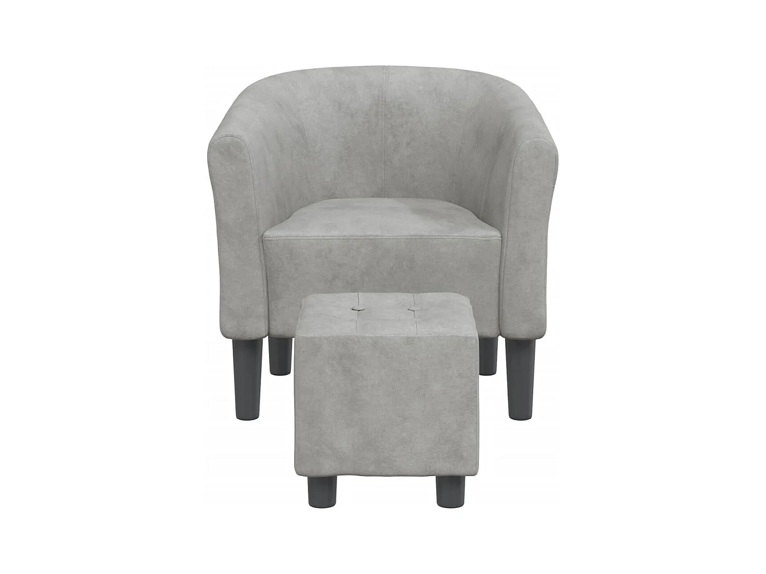 Sillón de salón | Silla de relax con taburete terciopelo gris claro SHL3956