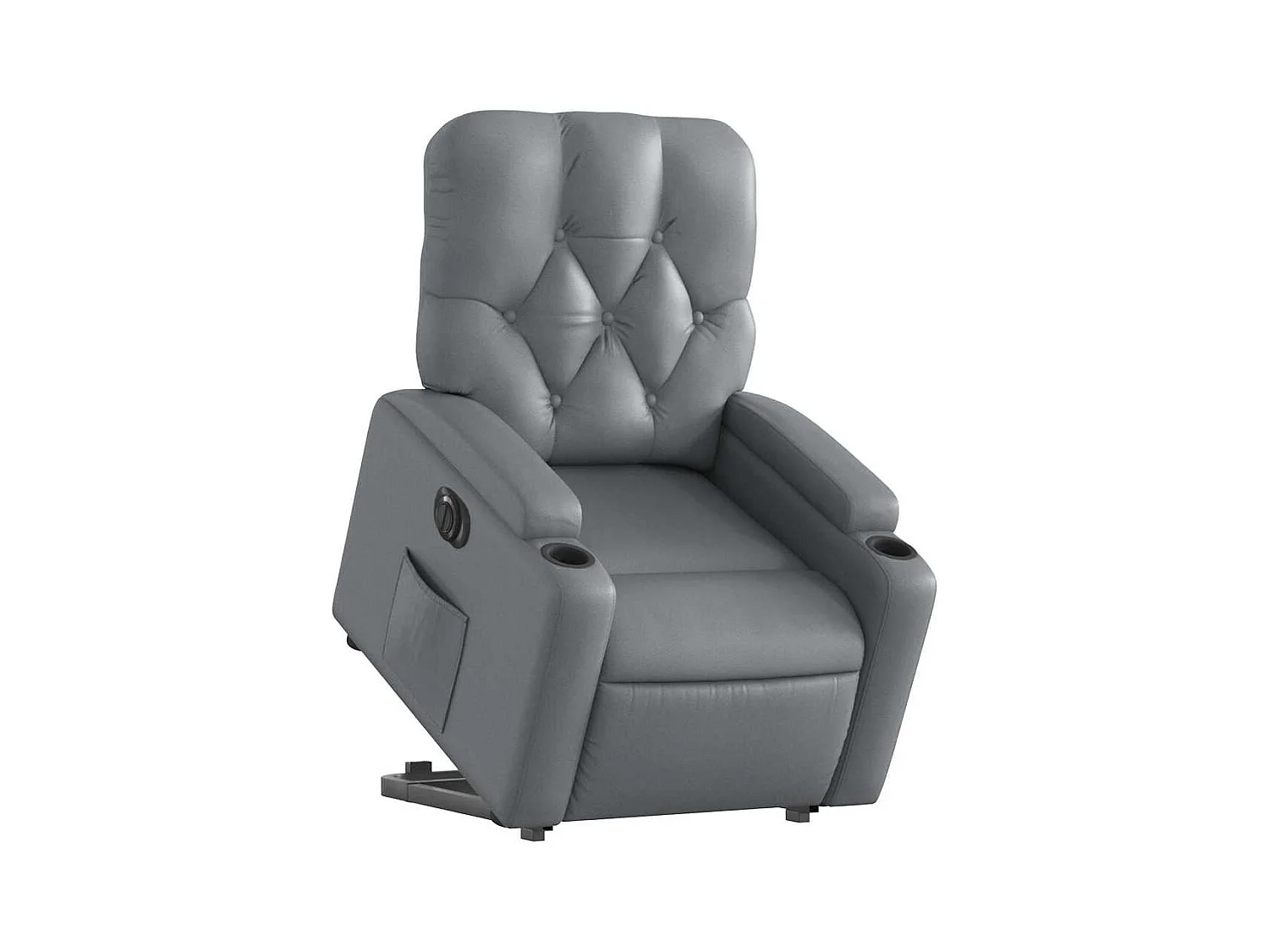 Sillón de relax | Sillón reclinable elevable eléctrico de cuero sintético gris SHL9094