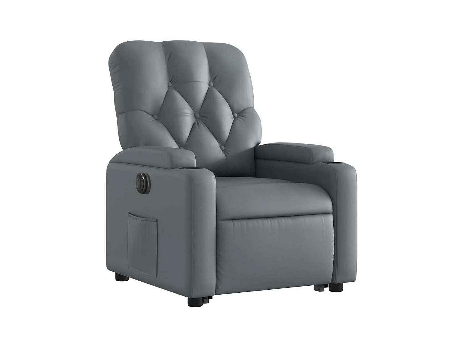 Sillón de relax | Sillón reclinable elevable eléctrico de cuero sintético gris SHL9094
