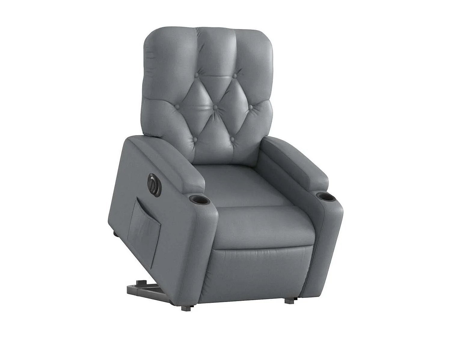 Fauteuil inclinable électrique-Chaise de relax-Fauteuil salon gris similicuir SHL3716