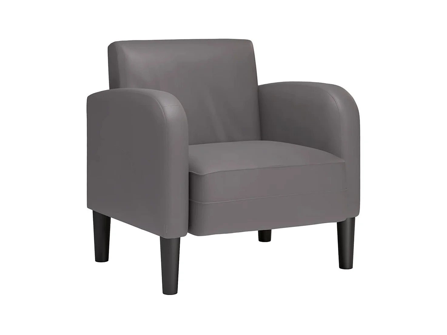 Fauteuil Salon-Chaise de relax avec accoudoirs gris 54 cm similicuir SHL3703