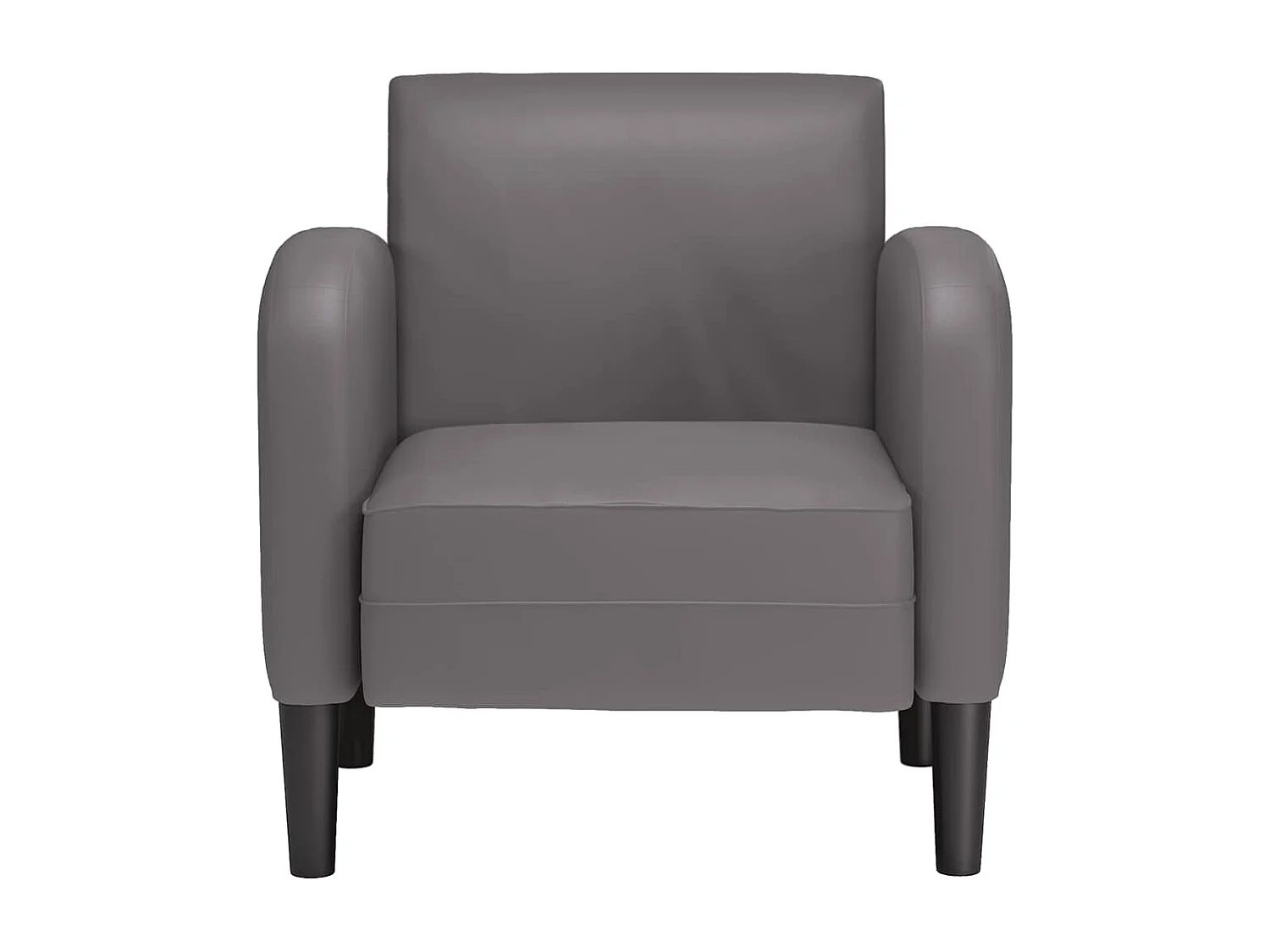 Poltrona | Cadeira Relax com apoios de braços 54 cm couro artificial cinzento SHL248859