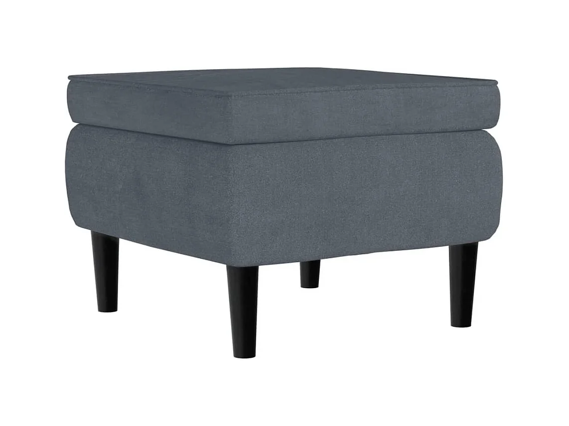 Sillón de salón | Silla | Sillón orejero y taburete de terciopelo gris oscuro SHL9942