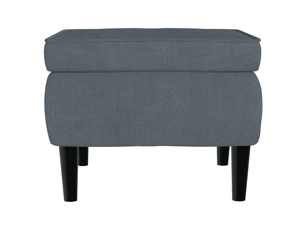 Sillón de salón | Silla | Sillón orejero y taburete de terciopelo gris oscuro SHL9942