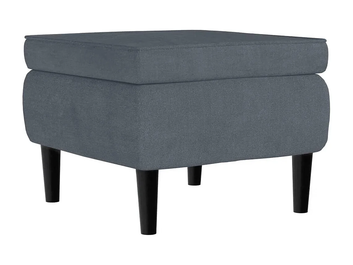 Ohrensessel mit Hocker | Relaxsessel Dunkelgrau Samt SHL96057