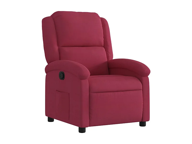 Fauteuil inclinable-Fauteuil salon rouge bordeaux velours SHL3421