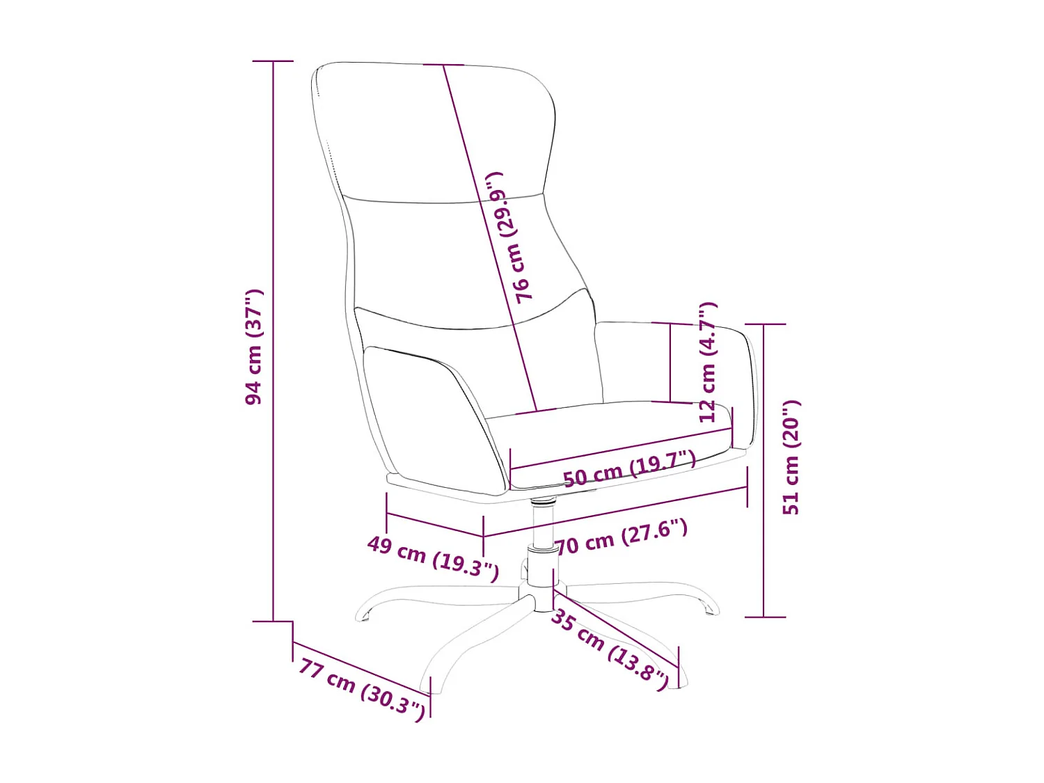 Poltrona | Cadeira Relax tecido cinzento-escuro SHL599760