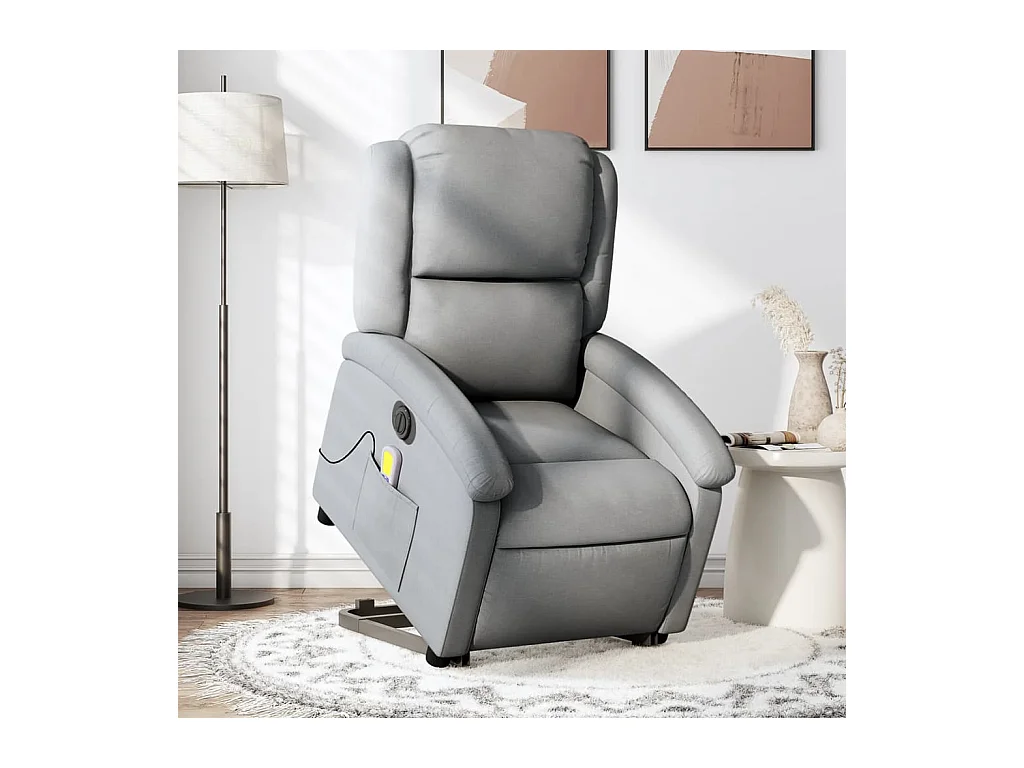 Sillón de salón | Silla | Sillón de masaje eléctrico reclinable elevable tela gris claro SHL4999