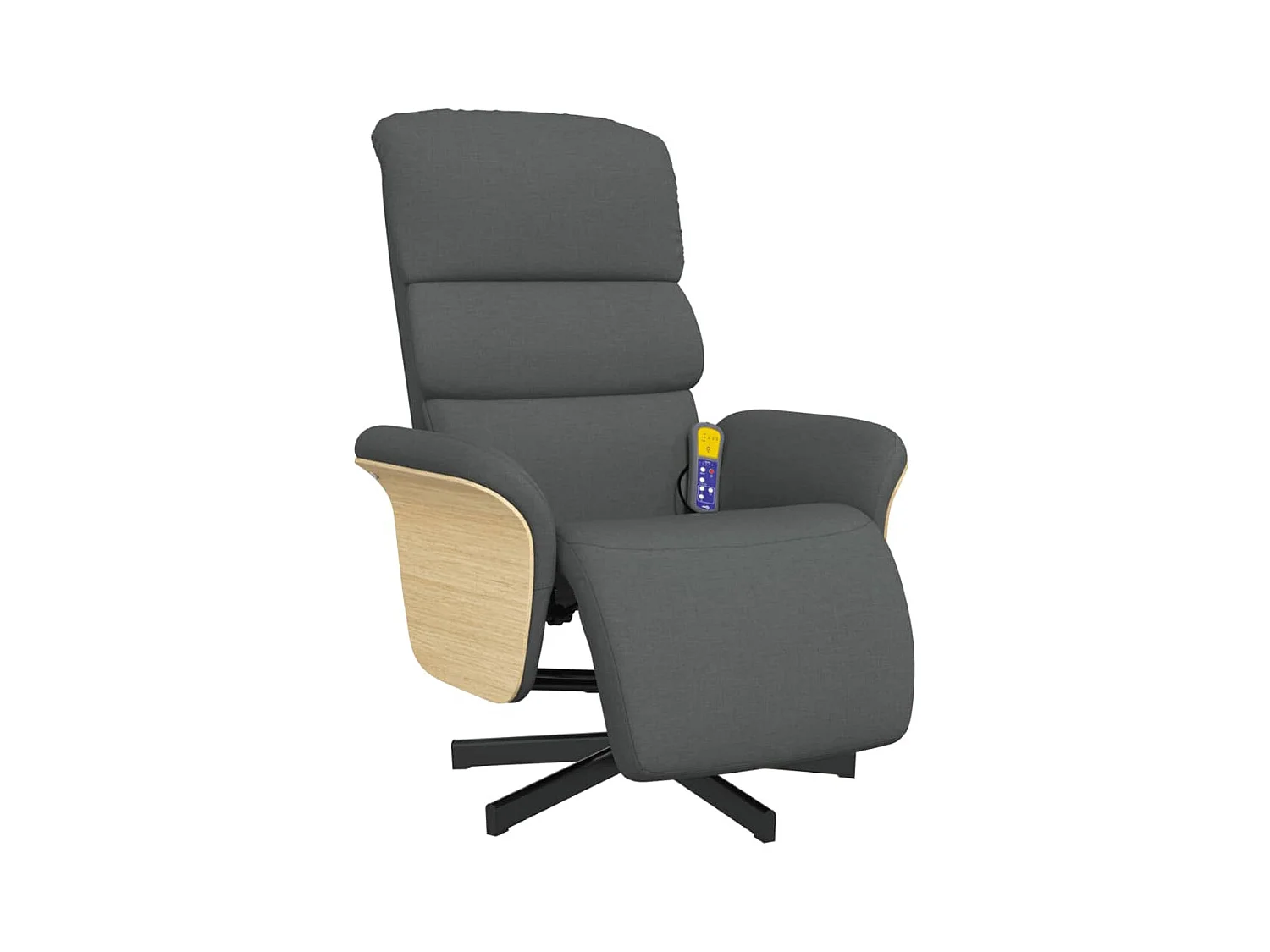 Sillón de relax | Sillón reclinable de masaje con reposapiés tela gris oscuro SHL5930