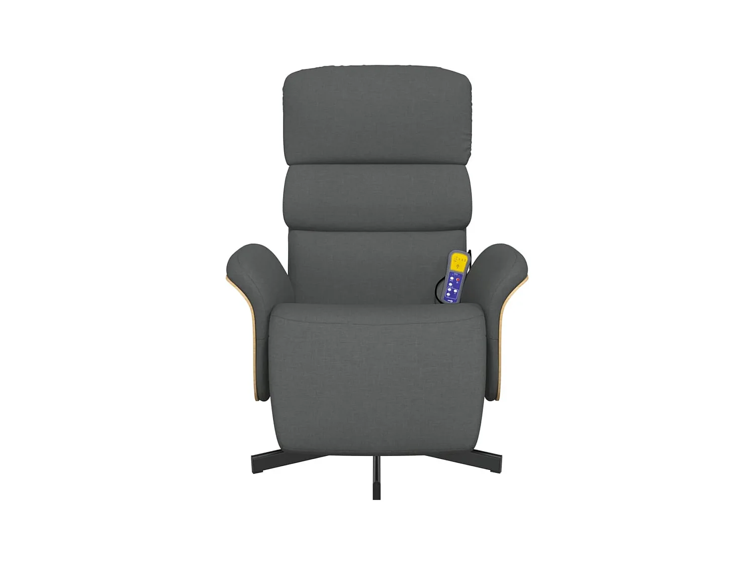 Sillón de relax | Sillón reclinable de masaje con reposapiés tela gris oscuro SHL5930