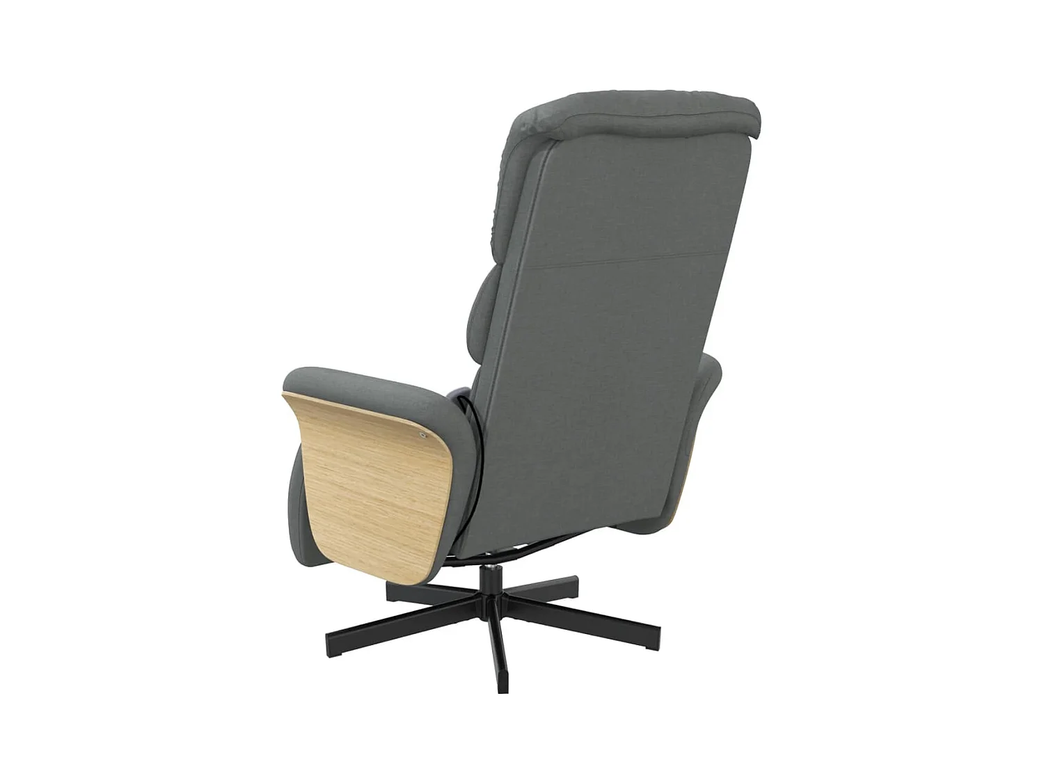 Sillón de relax | Sillón reclinable de masaje con reposapiés tela gris oscuro SHL5930