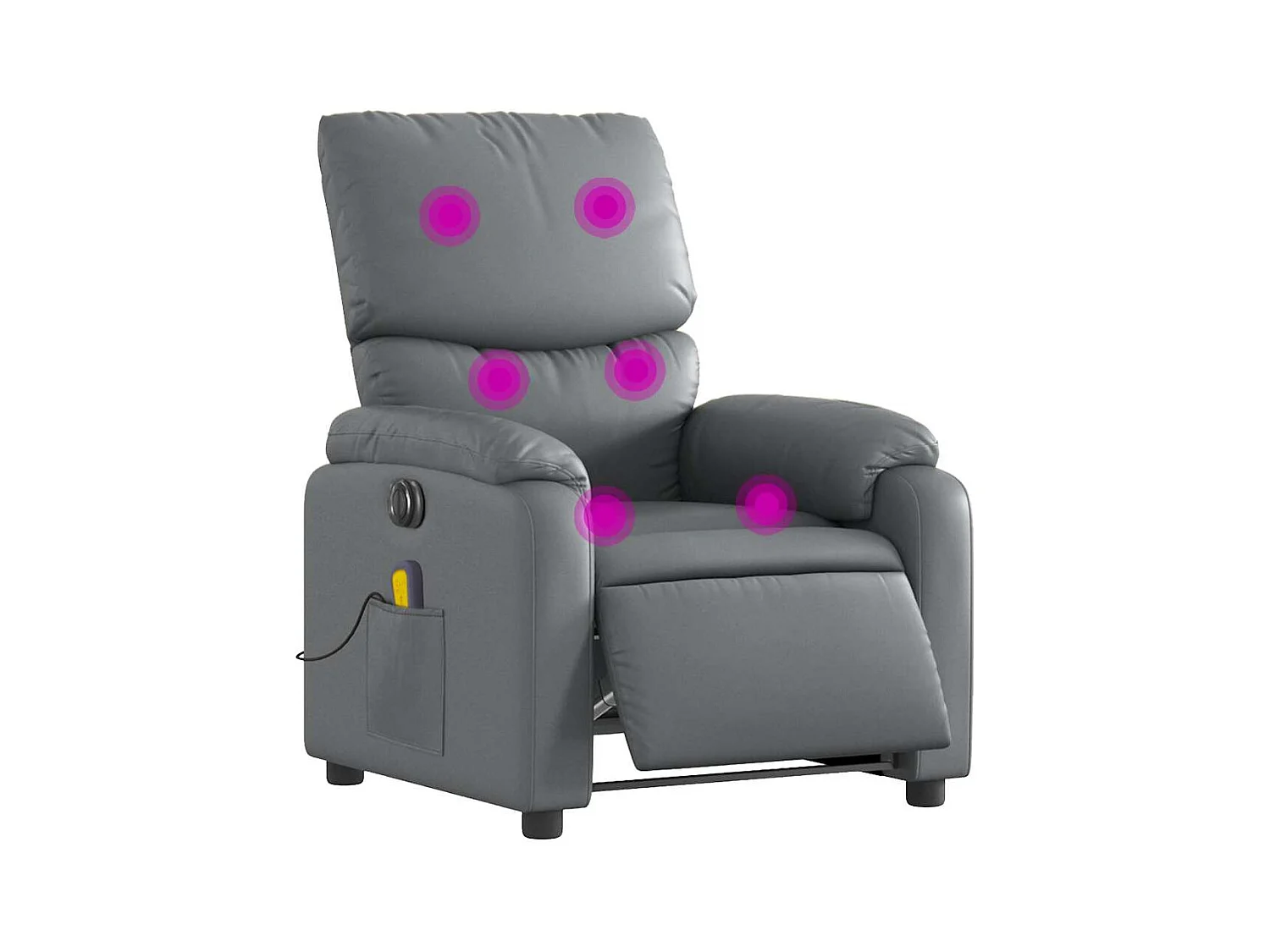 Sillón de salón | Silla | Sillón de masaje reclinable eléctrico cuero sintético gris SHL7390