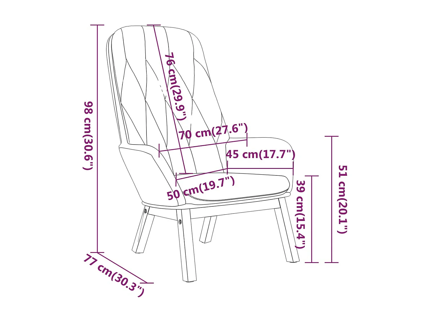 Relaxstoel | Fauteuil fluweel blauw