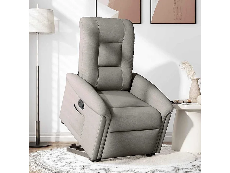 Sillón de relax | Silla | Sillón reclinable elevable tela gris taupe SHL7672