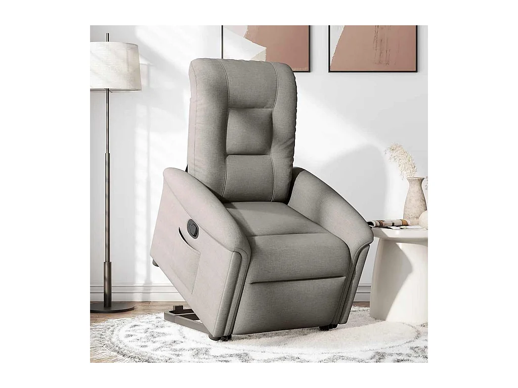 Sillón de relax | Silla | Sillón reclinable elevable tela gris taupe SHL7672