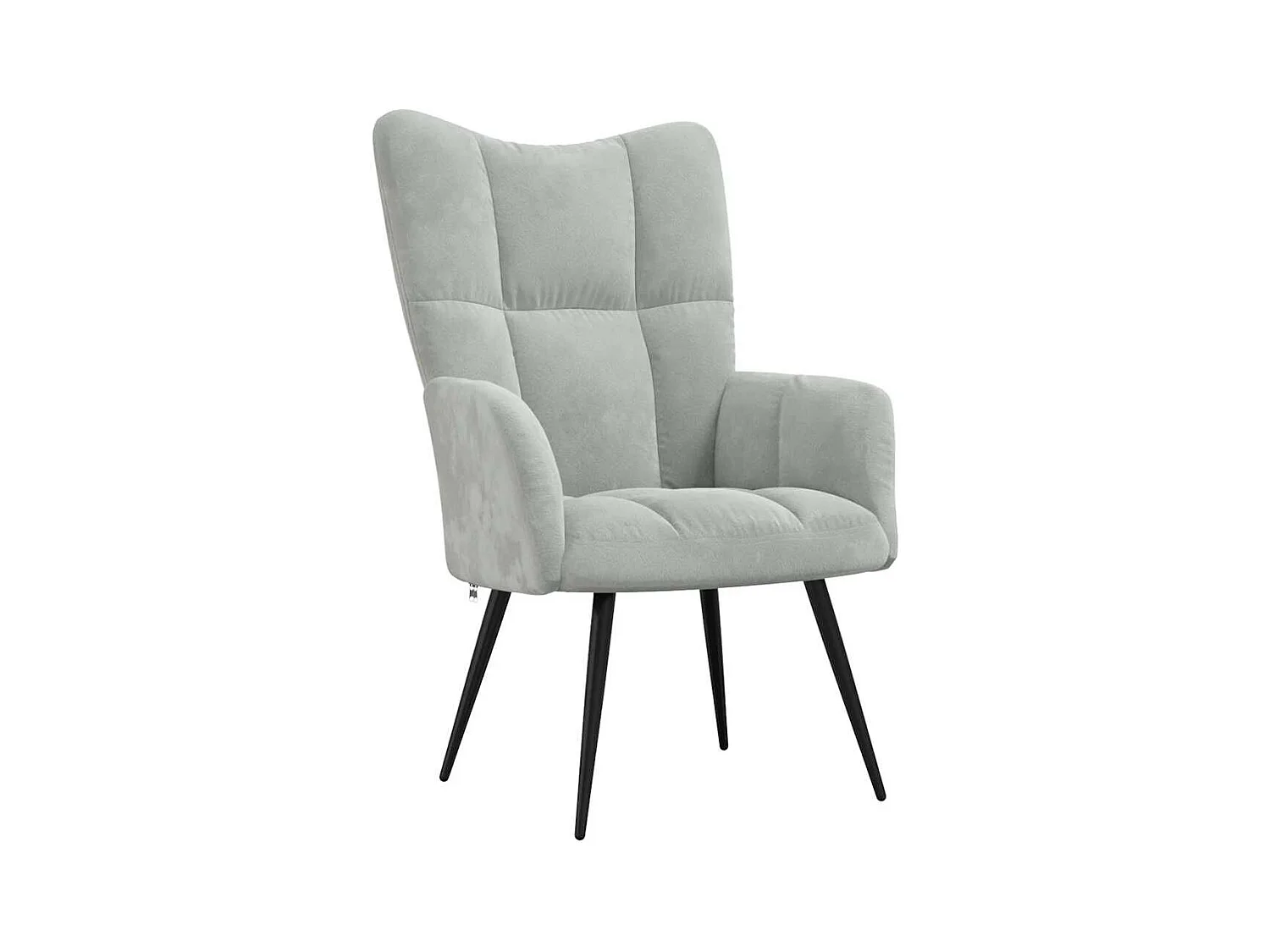 Chaise de relaxation-Fauteuil de Salon Gris clair Velours SHL4062