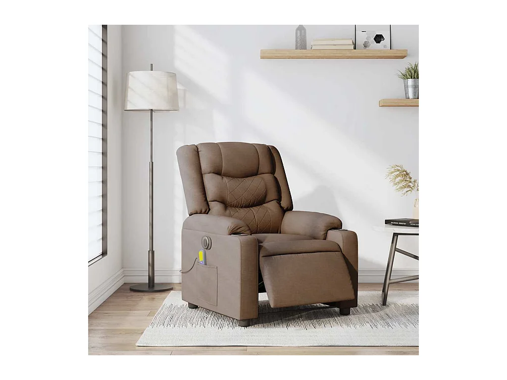 Sillón de relax | Sillón reclinable de masaje eléctrico tela marrón SHL7315