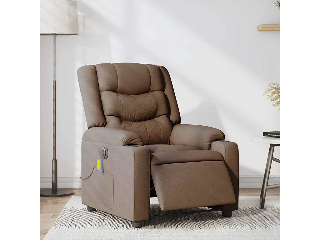 Massagesessel Elektrisch | Relaxsessel indoor Braun Stoff SHL32519