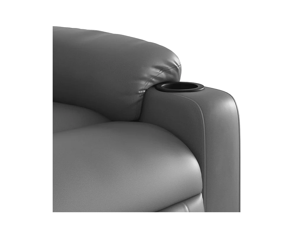 Sillón de relax | Sillón reclinable de cuero sintético gris SHL5381