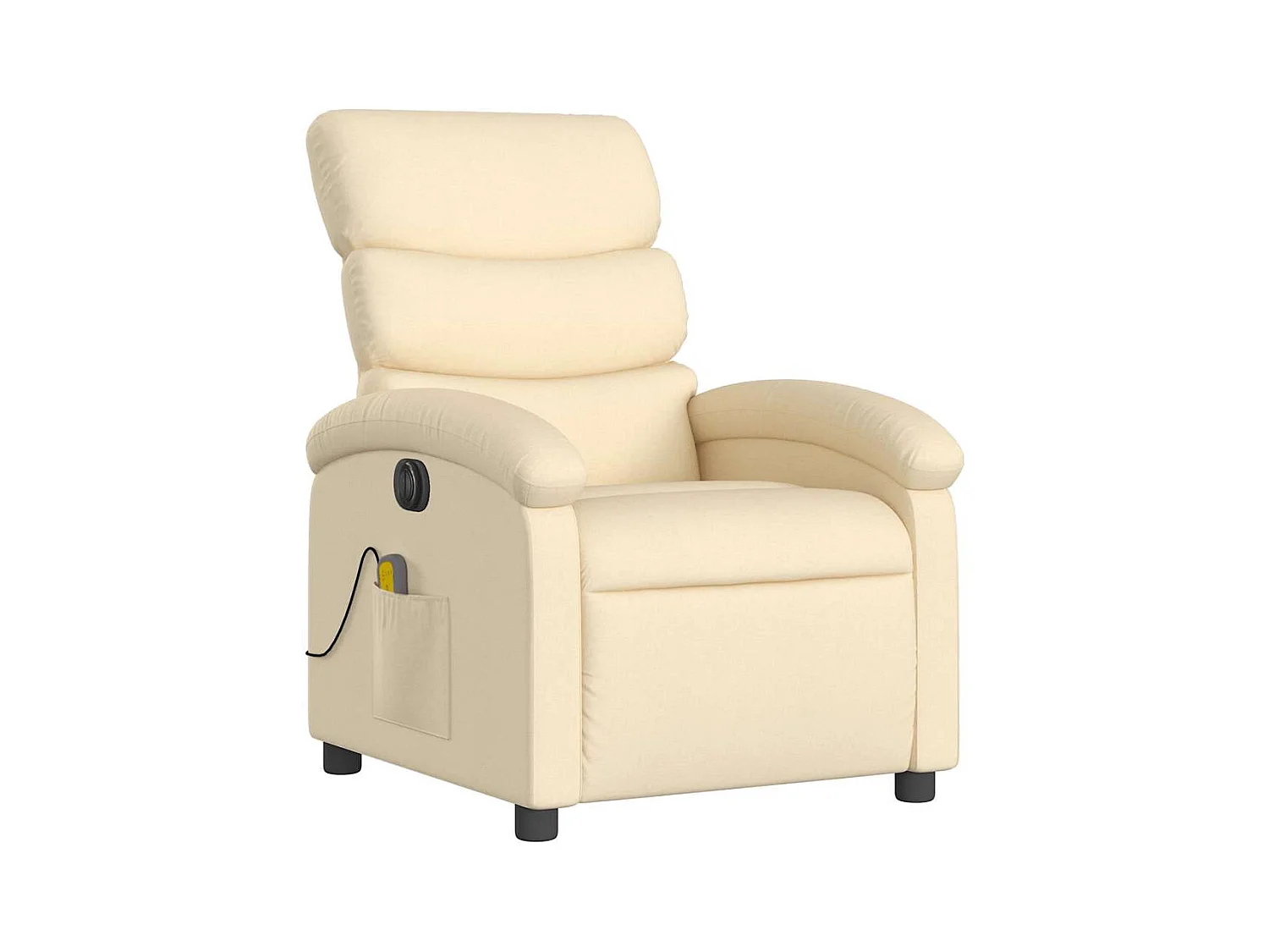Fauteuil inclinable électrique-Chaise-Fauteuil de Massage crème tissu SHL2405