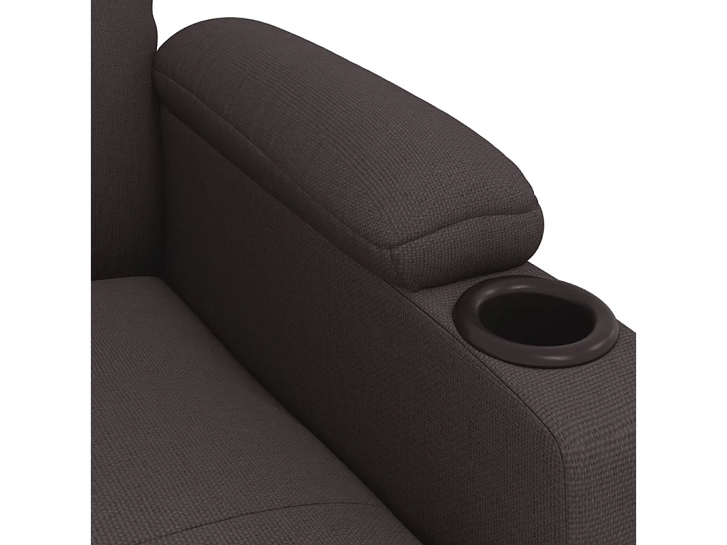 Relaxstoel | Fauteuil verstelbaar elektrisch stof donkerbruin