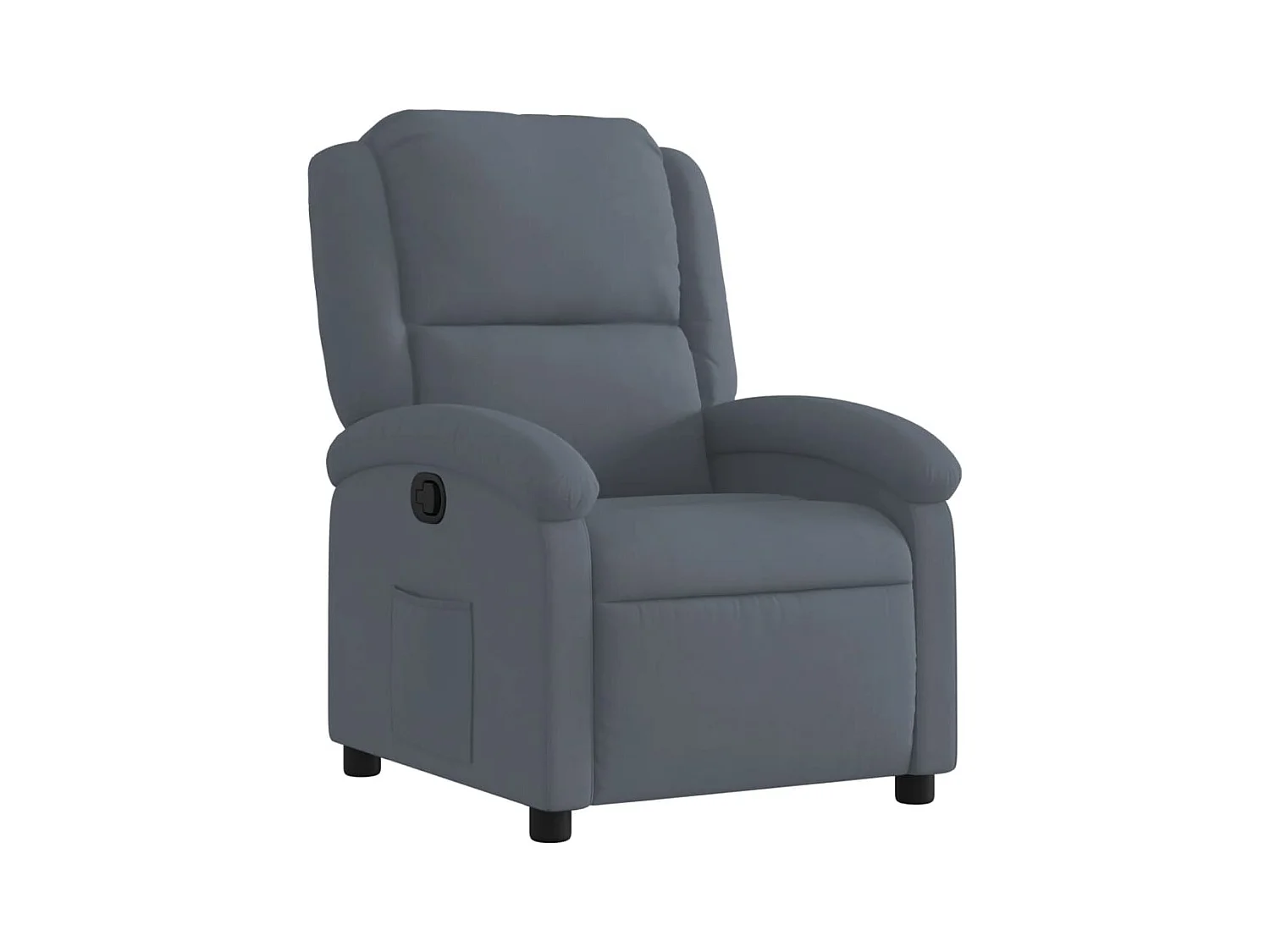 Fauteuil inclinable-Fauteuil salon Gris foncé Velours SHL4814