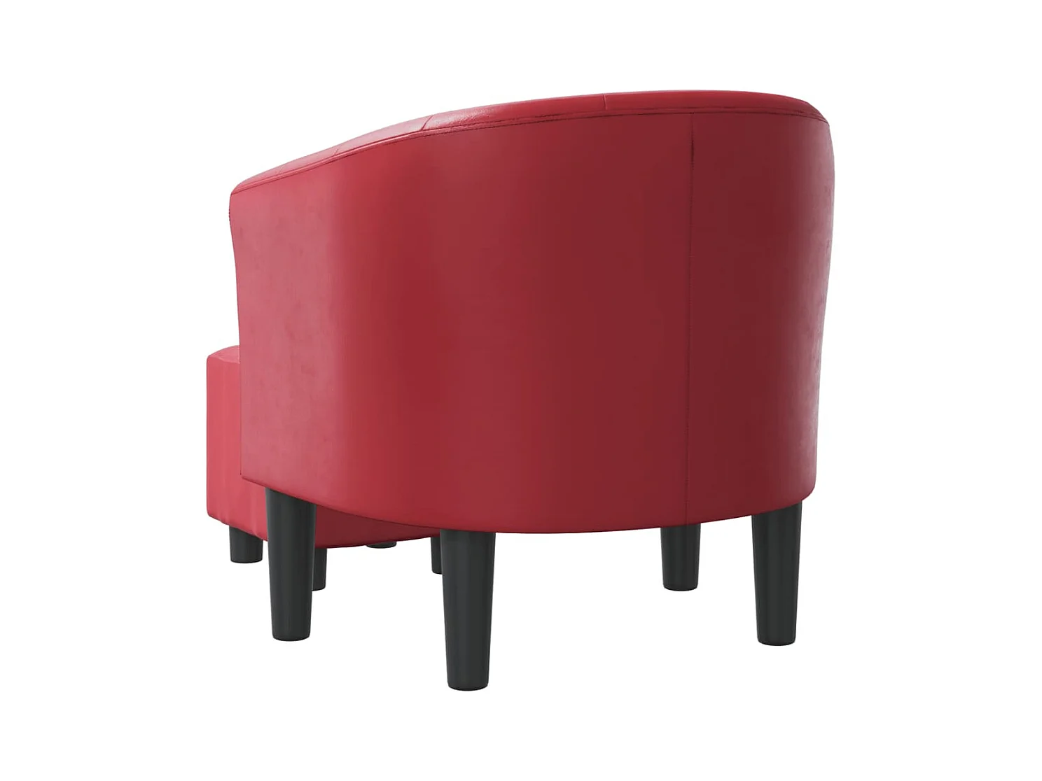 Sillón de salón diseño de cubo con reposapiés cuero sintético rojo tinto SHL3561