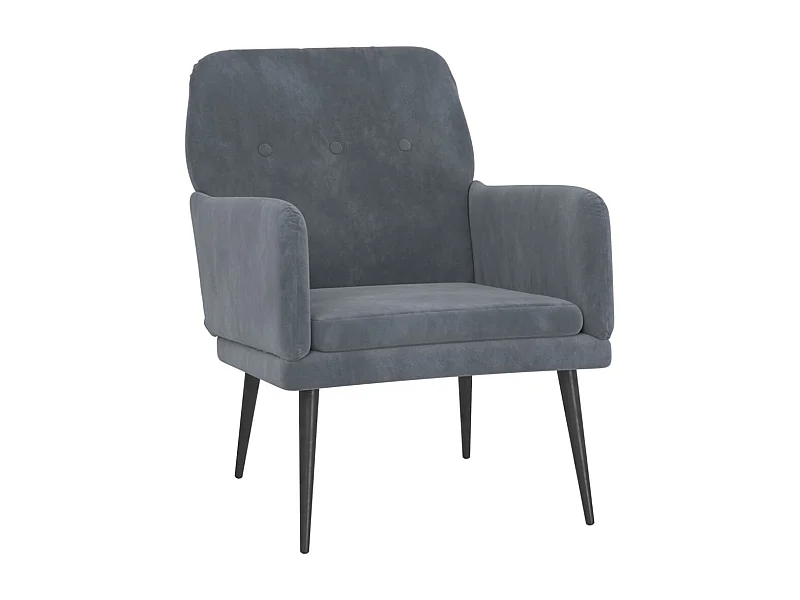 Poltrona | Cadeira Relax  com apoio de braços 62x79x79 cm veludo cinzento-escuro SHL316671