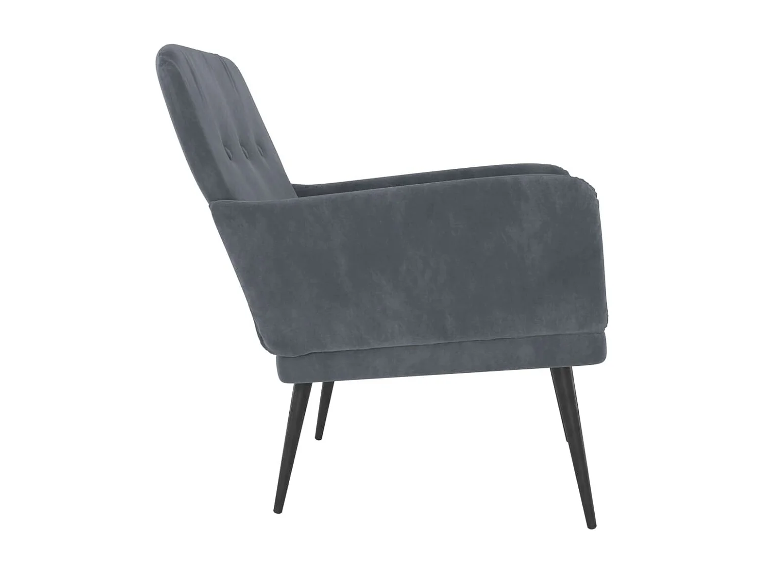 Sillón de salón | Silla de relax | Sillón de terciopelo gris oscuro 62x79x79 cm SHL3967