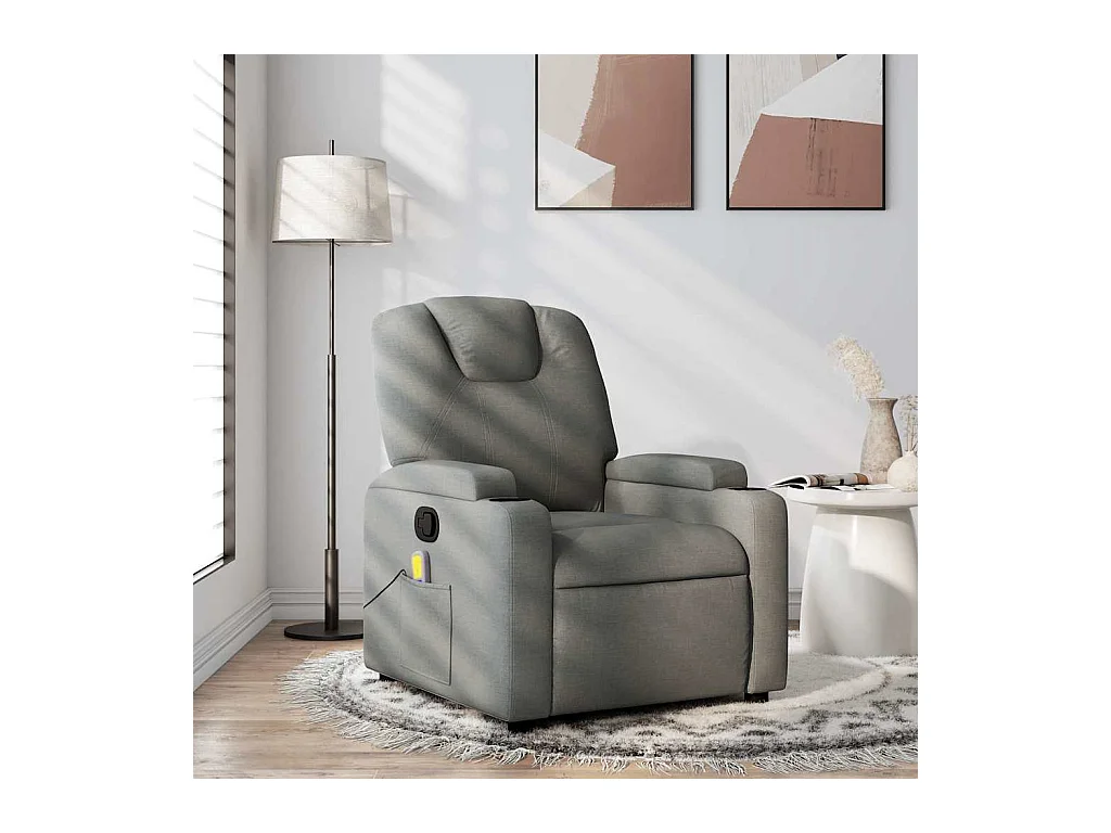 Fauteuil inclinable-Chaise de relax-Fauteuil de Massage gris foncé tissu SHL1074
