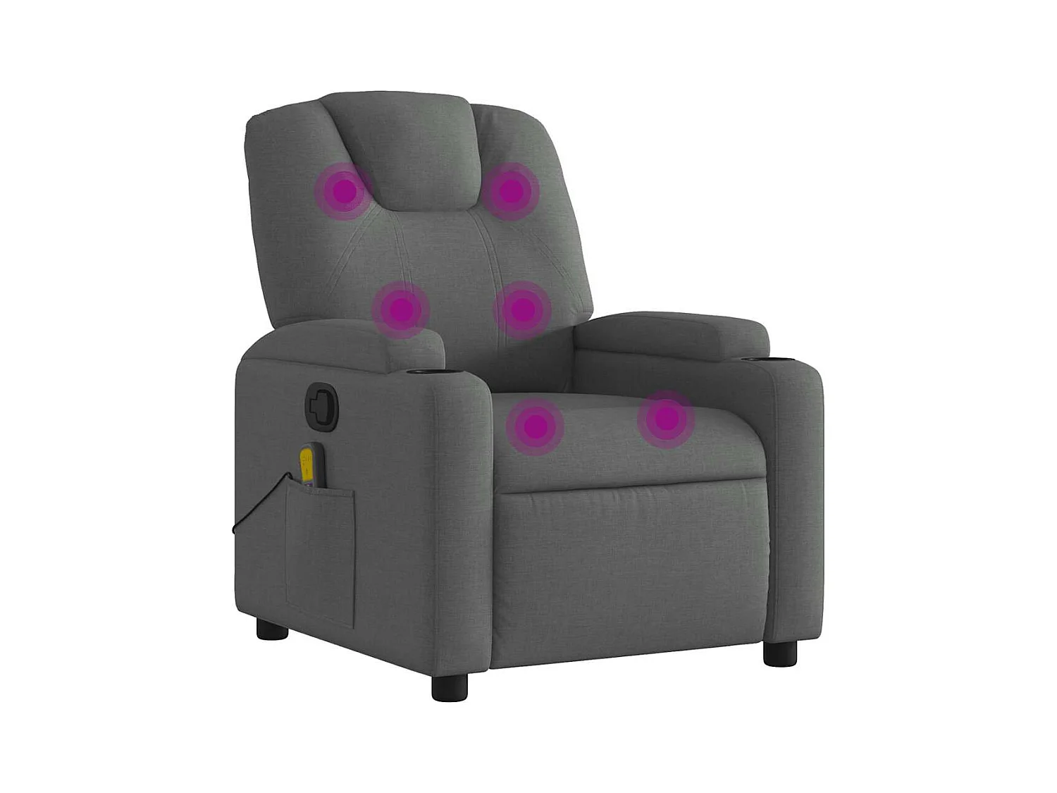 Fauteuil inclinable-Chaise de relax-Fauteuil de Massage gris foncé tissu SHL1074