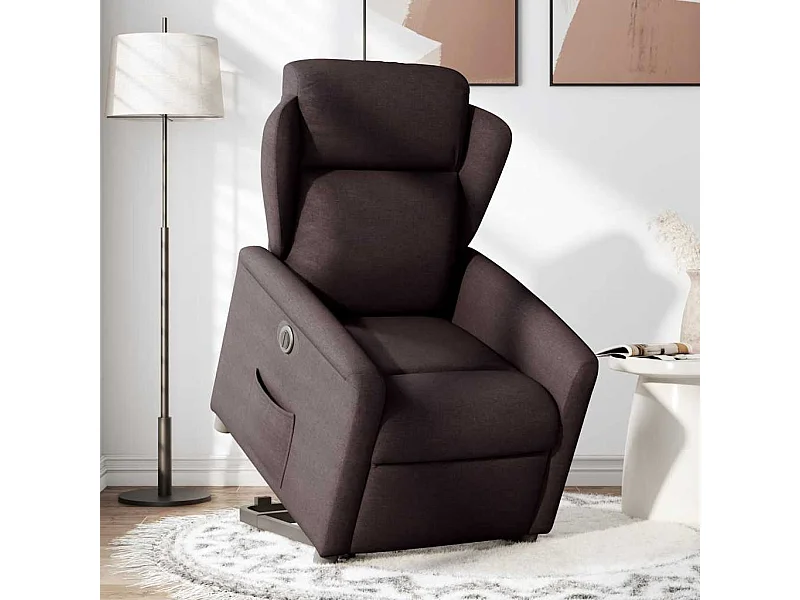 Fauteuil inclinable électrique-Chaise de relax-Fauteuil TV marron foncé tissu SHL1454