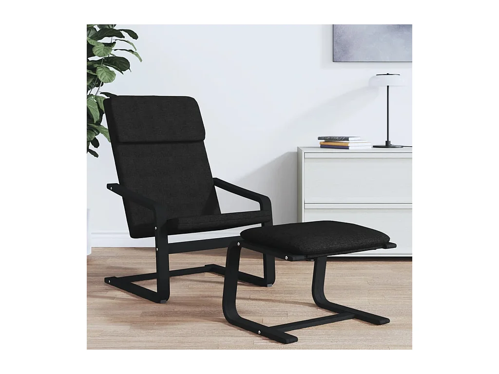 Sillón de relax | Silla de relax de tela negro SHL6035