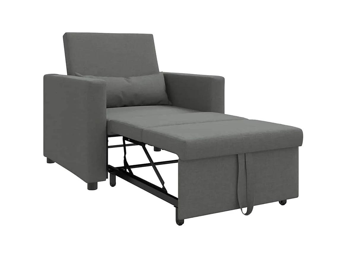 Sofá Cama Individual Gris oscuro 90x165x87 cm tela SHL8596