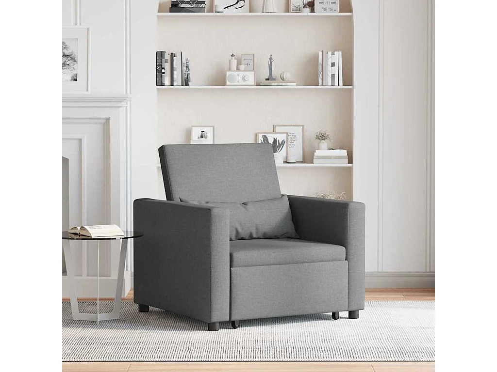 Fauteuil Salon-Chaise de relax-Chaise de Canapé Gris foncé 90x165x87 cm tissu SHL2814