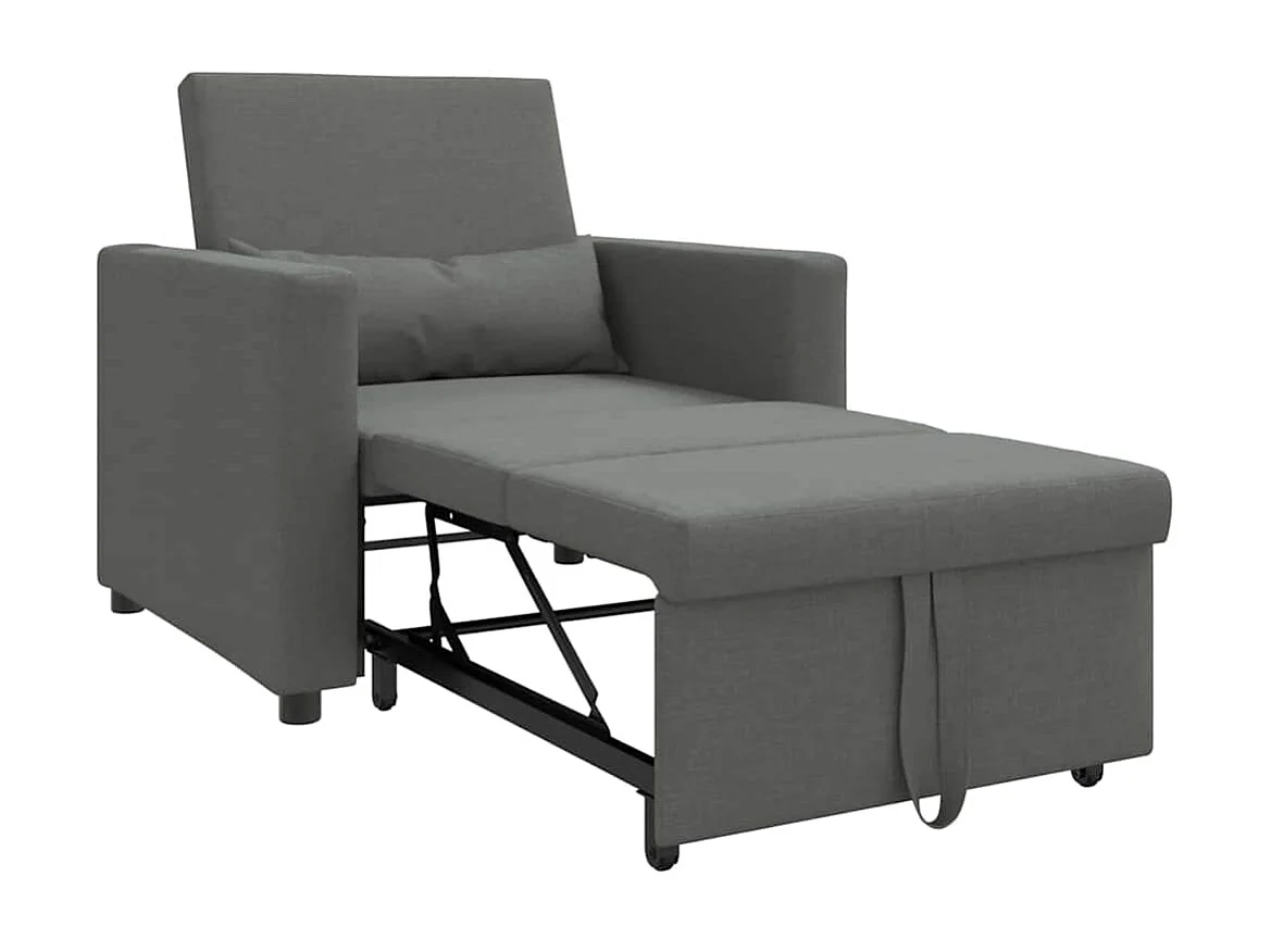 Fauteuil Salon-Chaise de relax-Chaise de Canapé Gris foncé 90x165x87 cm tissu SHL2814