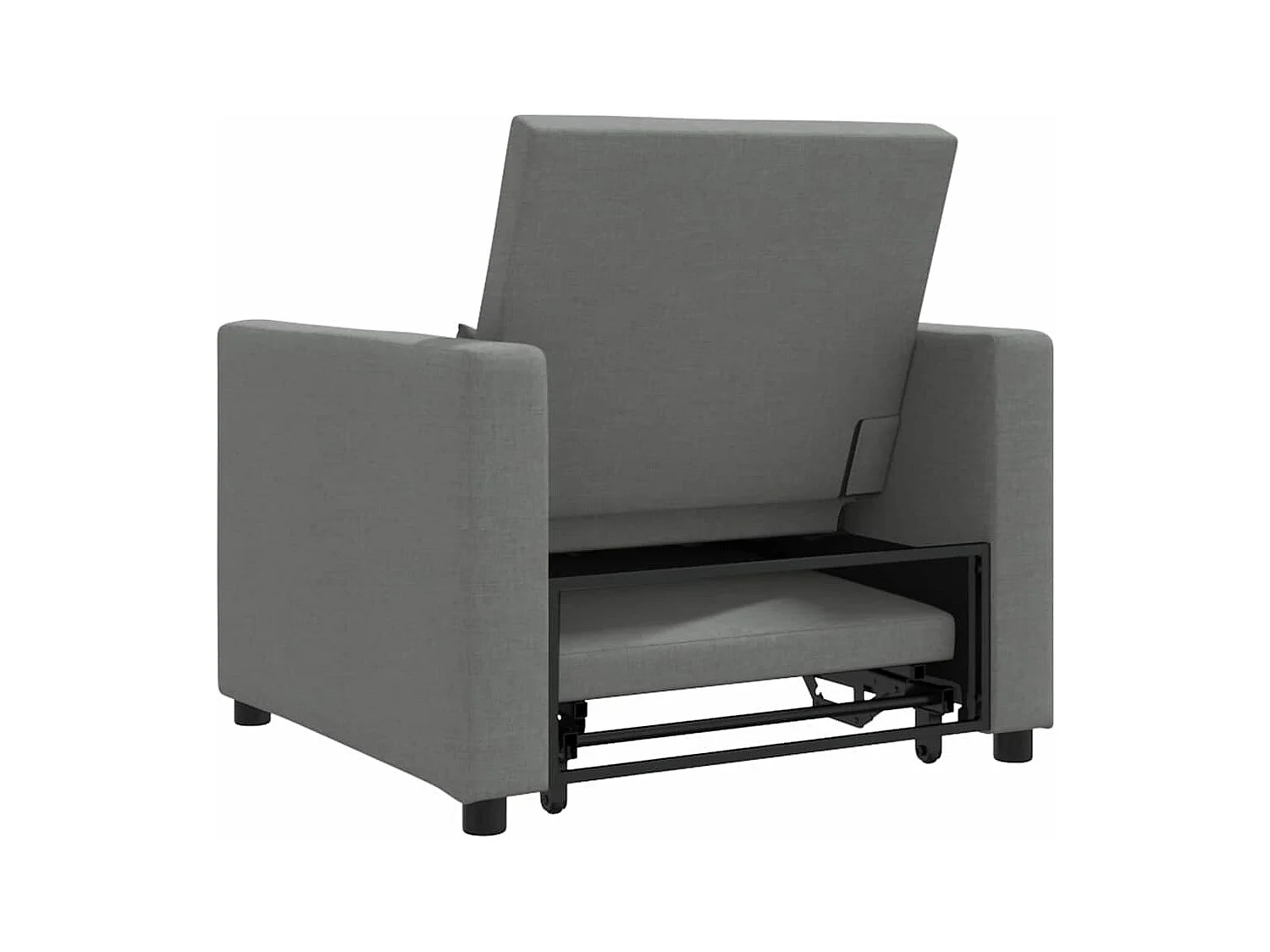 Fauteuil Salon-Chaise de relax-Chaise de Canapé Gris foncé 90x165x87 cm tissu SHL2814